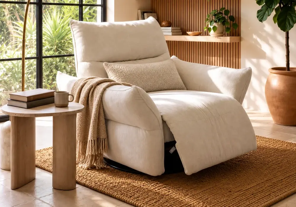 Florvia Chenille Dual-Motor Reclining Lounge Chair