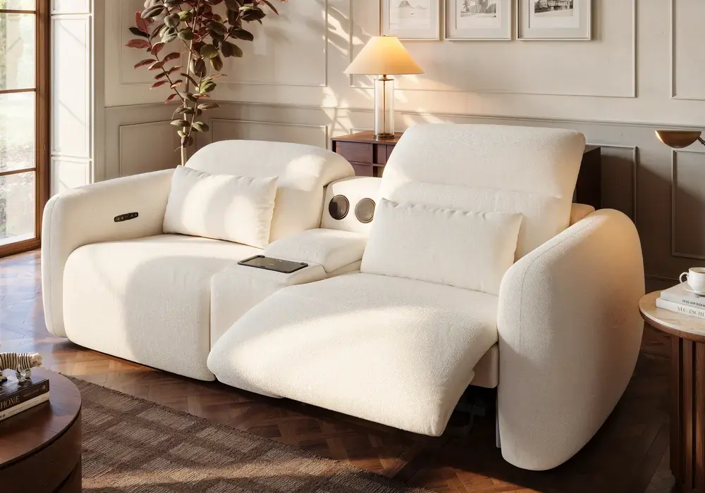 Softplume Chenille Zero Gravity Power Reclining Sofa
