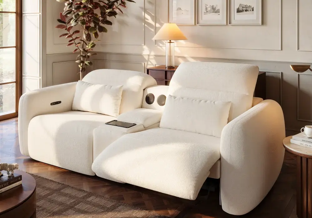 Softplume Chenille Zero Gravity Power Reclining Sofa