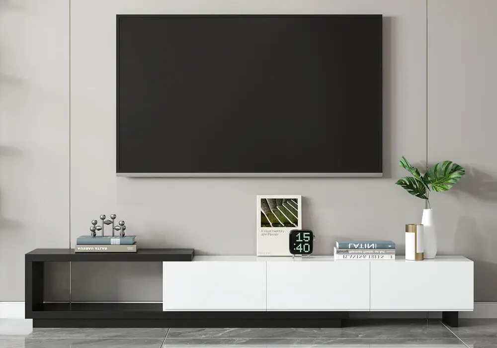 Quoint 71"-100" Extendable TV Stand with 3 Drawers
