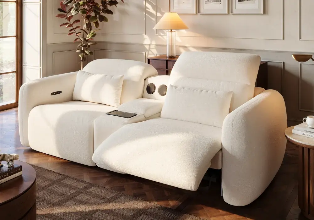 Softplume Chenille Zero Gravity Power Reclining Sofa