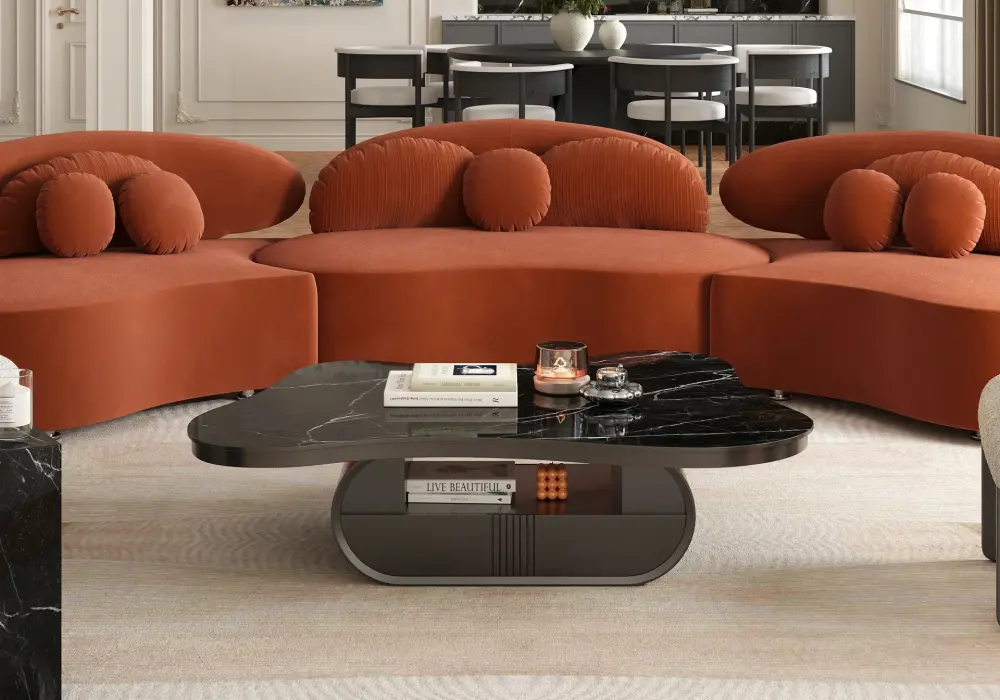 51" Sintered Stone Hidden Storage Coffee Table