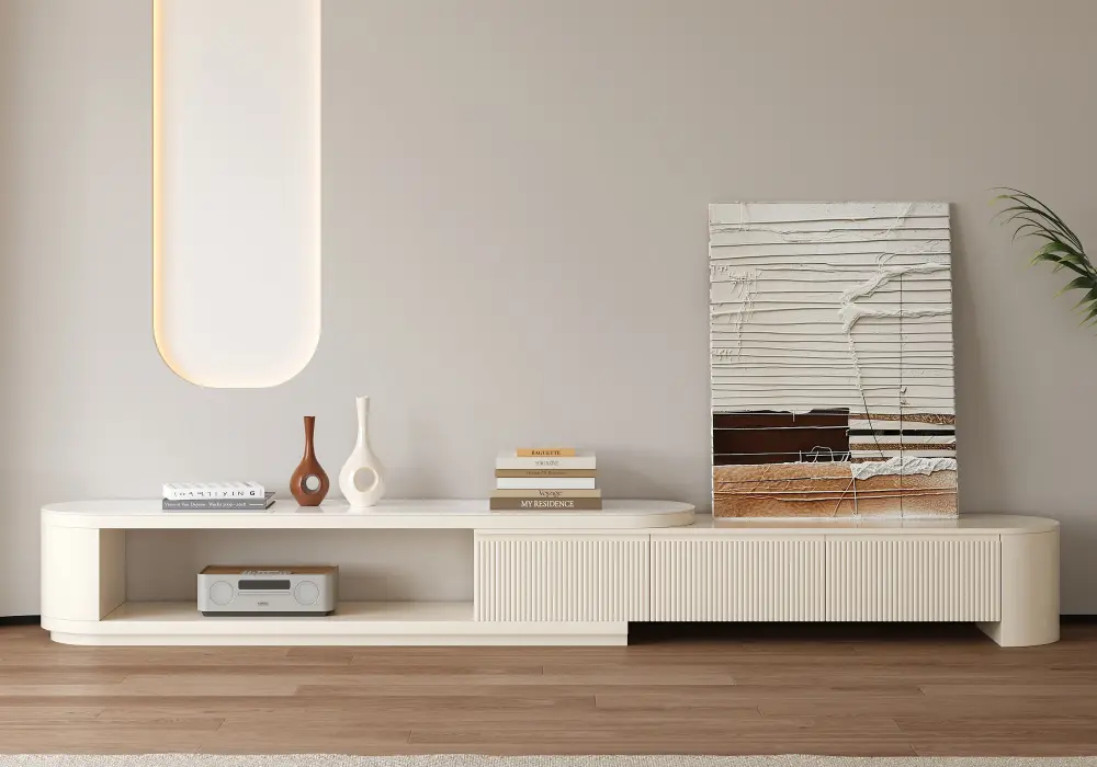 Velar 71"-114" Sintered Stone Top Extendable TV Stand
