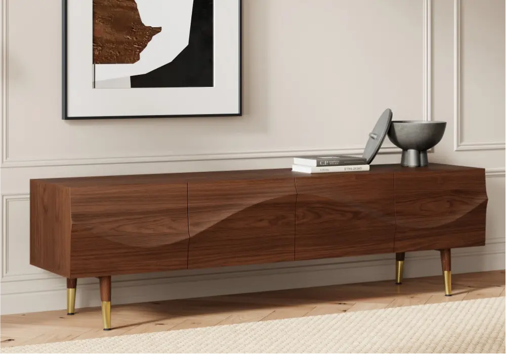71" Wavy Design Storage TV Stand