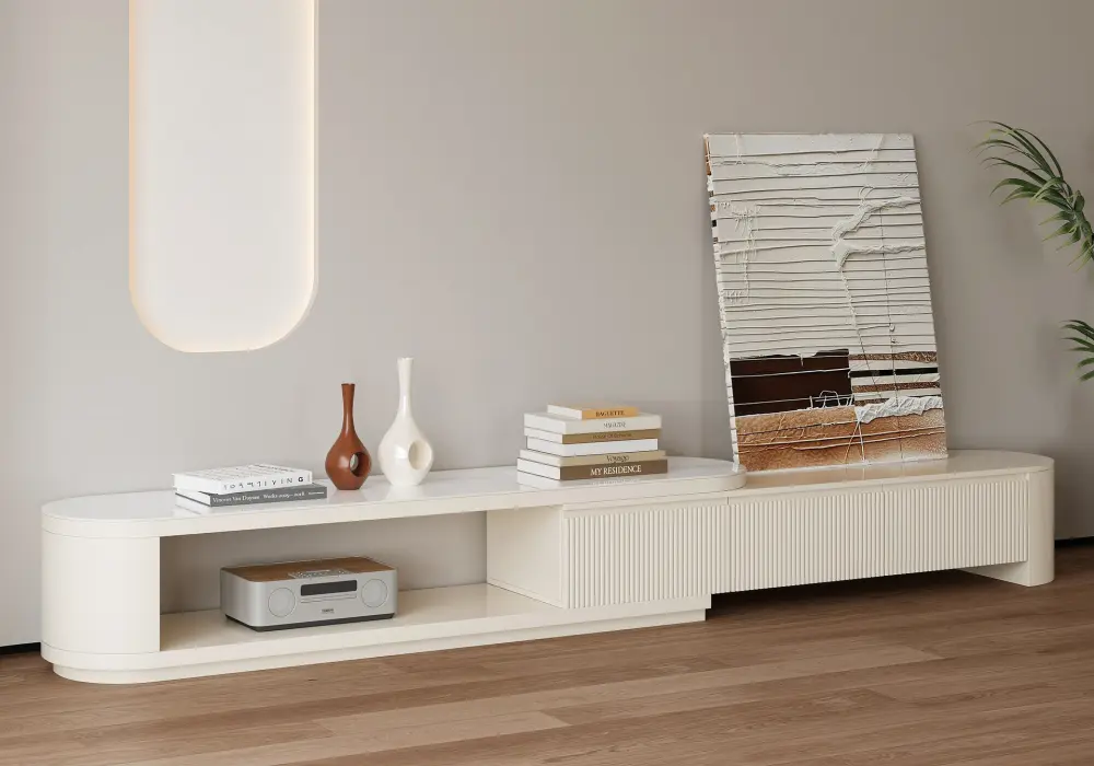 Velar 71"-114" Sintered Stone Top Extendable TV Stand