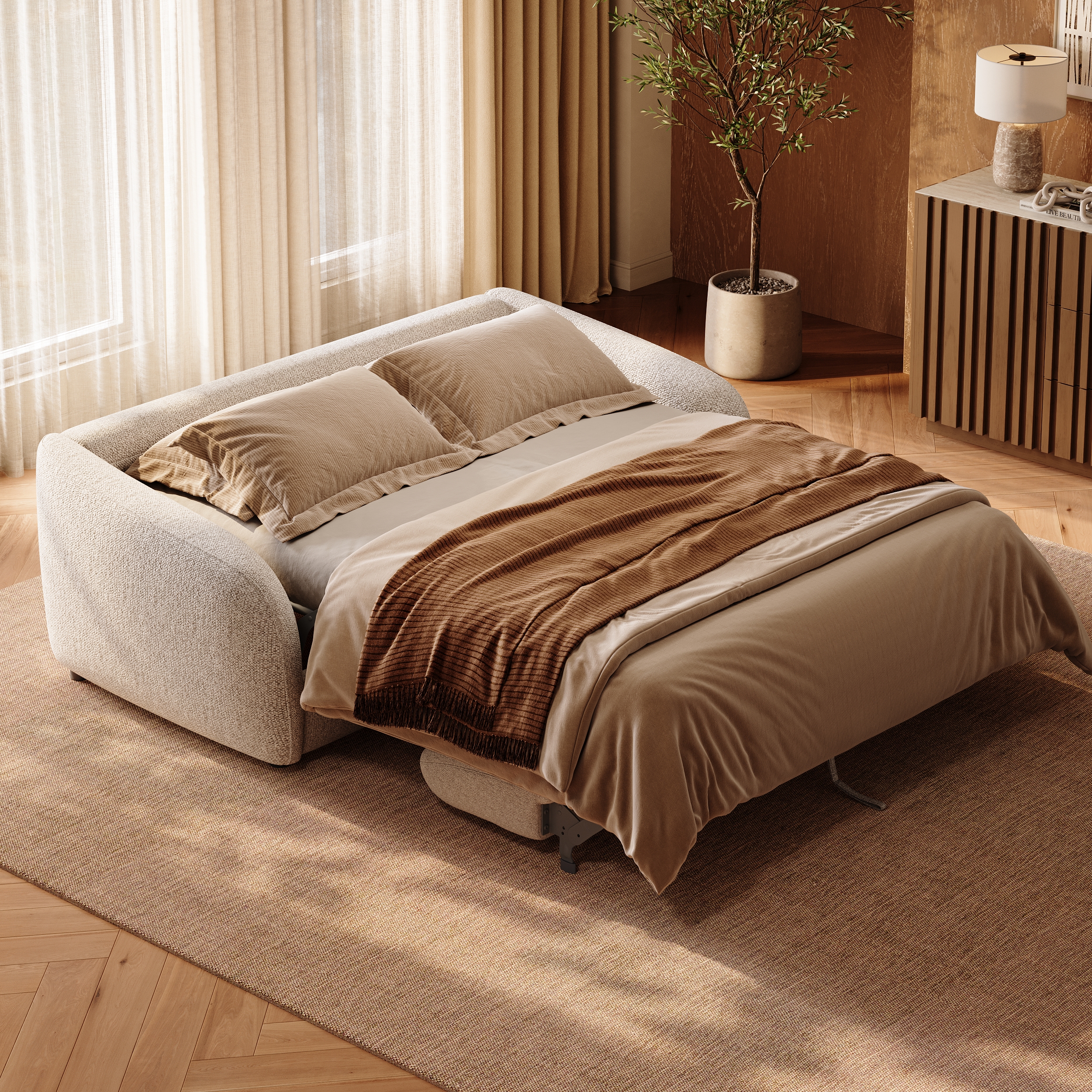Modernes Performance-Chenille-Schlafsofa