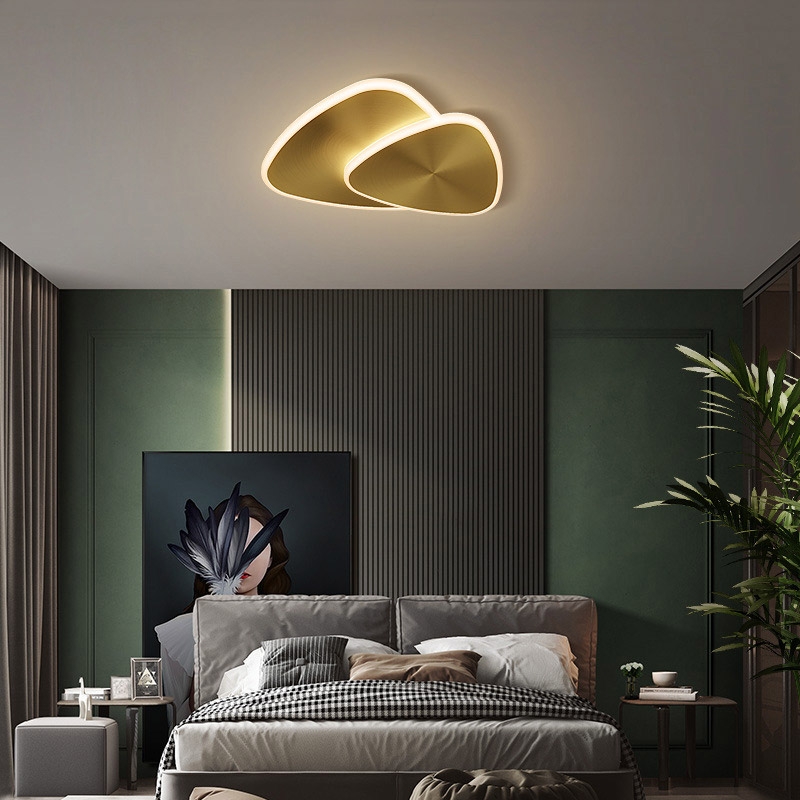 Modern Gold Brass Flush Mount Light Irregular Shape