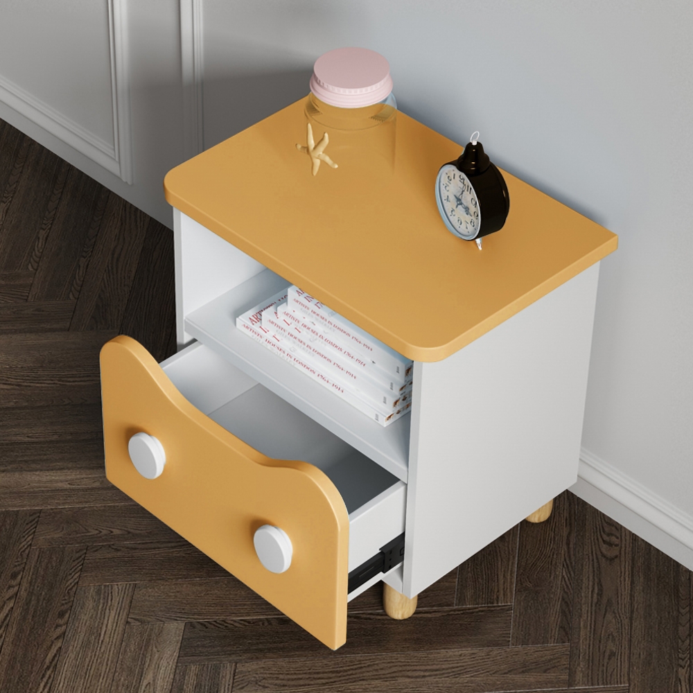 Modern Nightstand Kid Nightstand Creative nightstand with Drawer Wood Nightstand