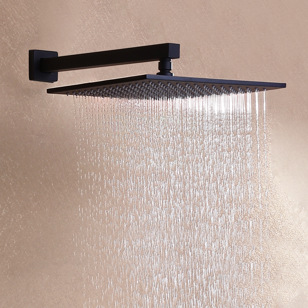 Modern Wall Mounted 12" Rainfall Showerhead & Handheld Shower with Six Body Spray Jets