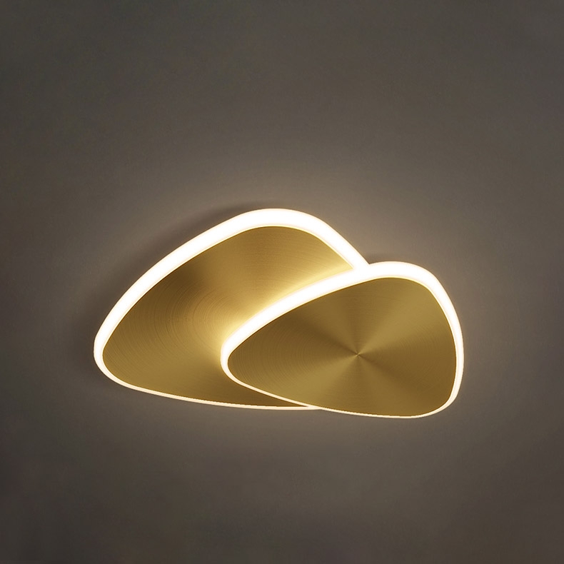 Modern Gold Brass Flush Mount Light Irregular Shape