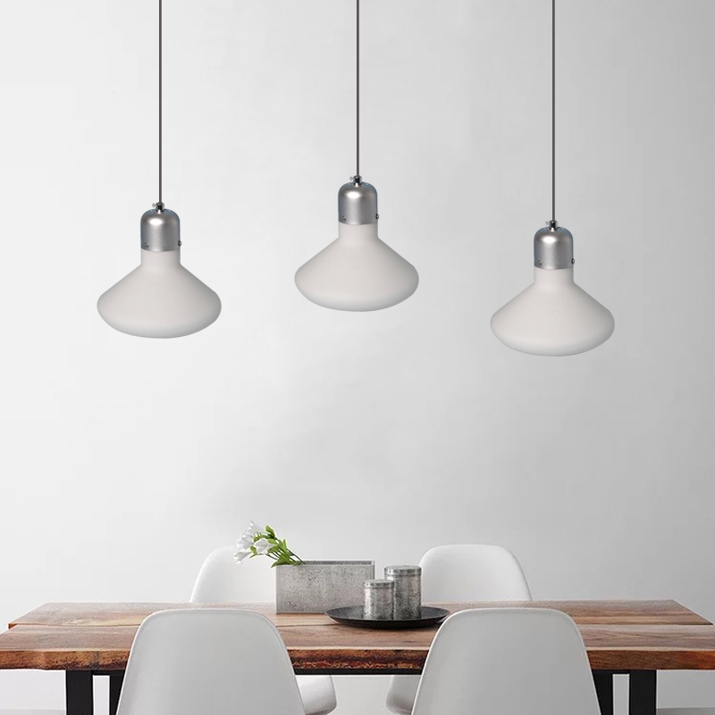 Modern Simple Frosted White Glass Pendant Light Single Light in US