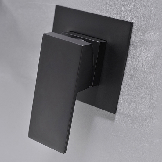 Minimalist Modern 1-Handle Single Function Square Shower Valve & Trims in Matte Black