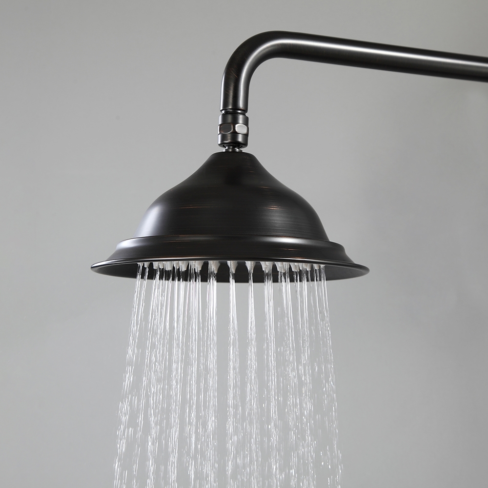 Chester Vintage Bathroom Exposed Rainfall Shower System Handheld Shower Antique Black
