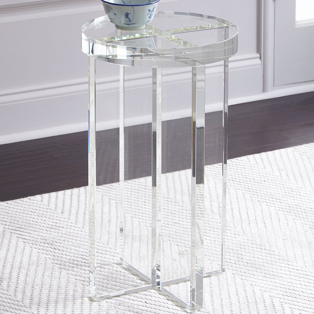 Round Clear Acrylic End Table Modern Side Table in US