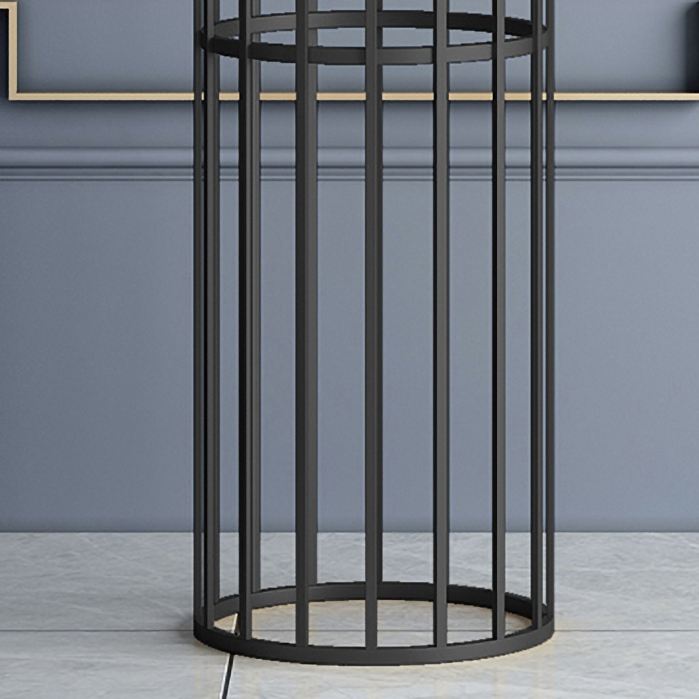 23.6" Black Plant Pot Indoor Modern Metal Planter with Stand for Living Room