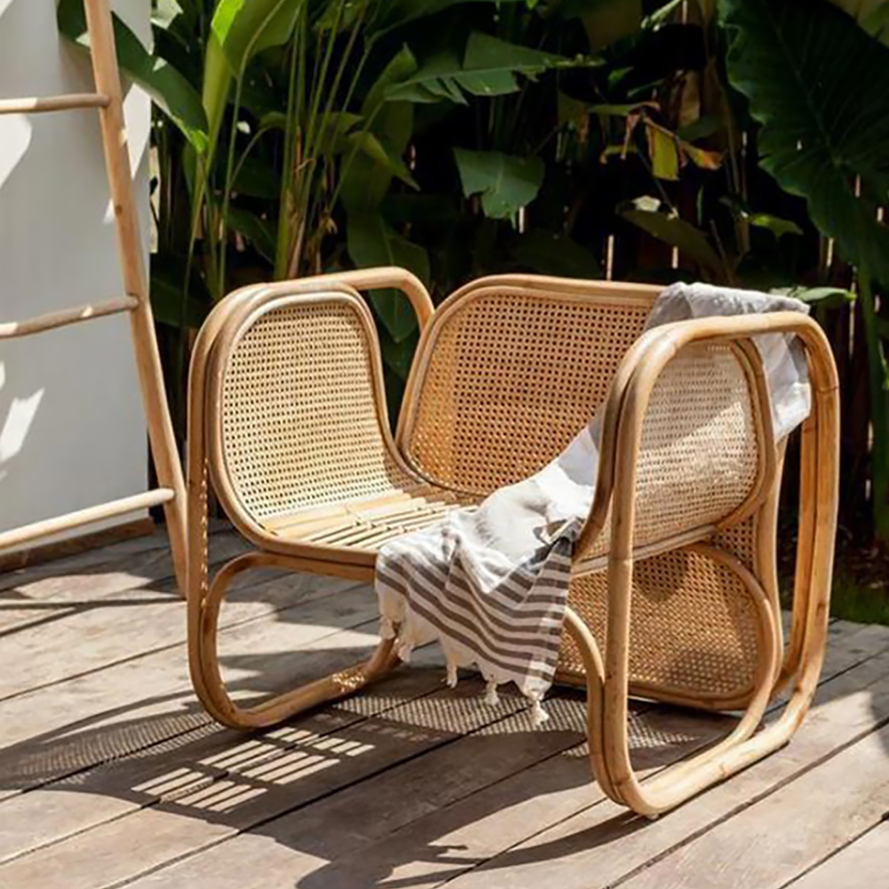 Natrual Rattan Accent Chair Ash Wood Arm Chair Indooroutdoor in US