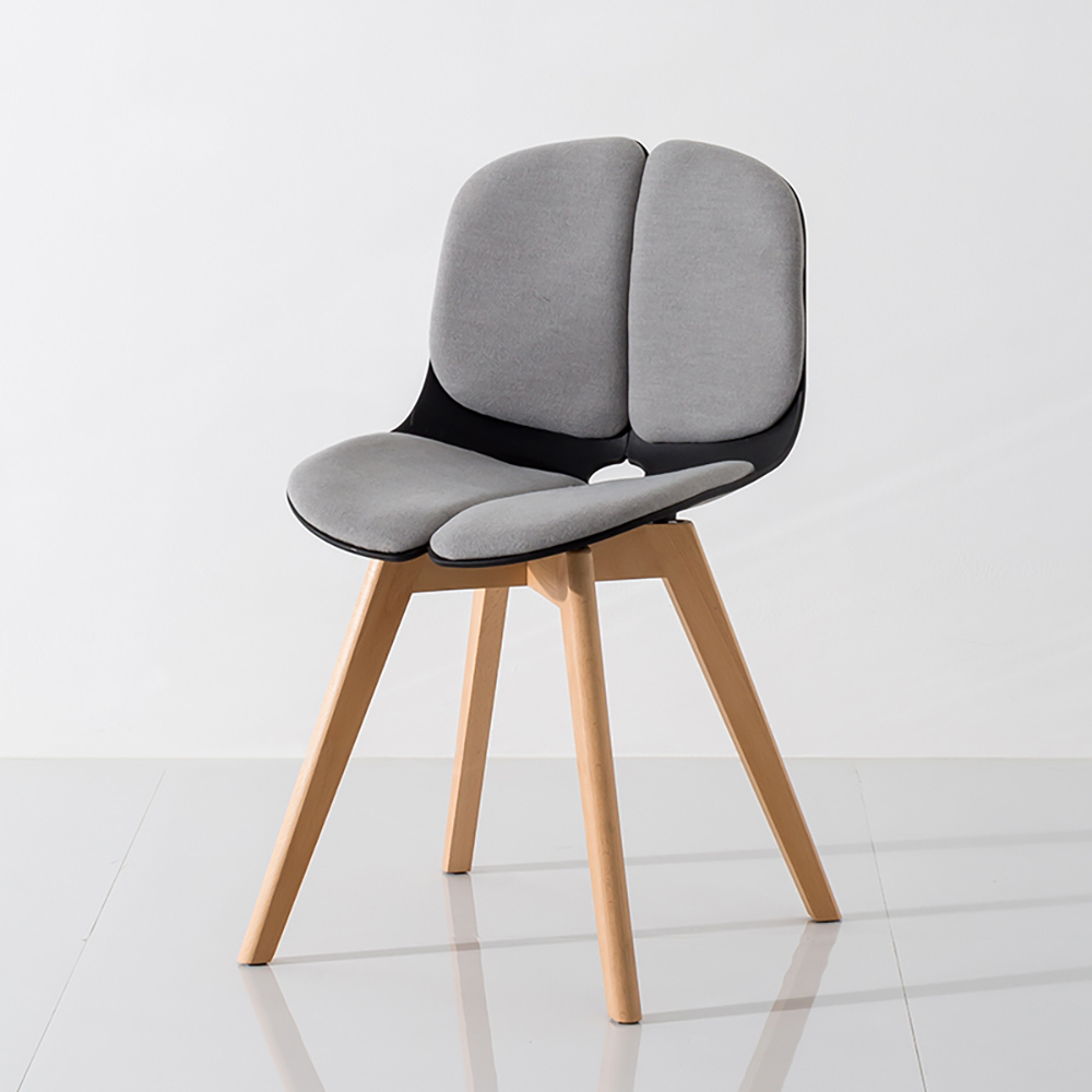 Modern Dining Chair High Back Cotton Linen Upholstered Dining Chair Beech Legs in US