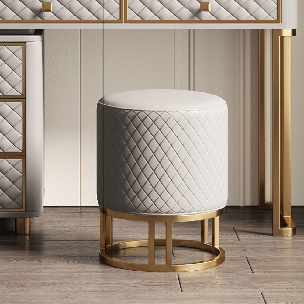 Grey Makeup Vanity Set Flip Top Dressing Table with Bedroom