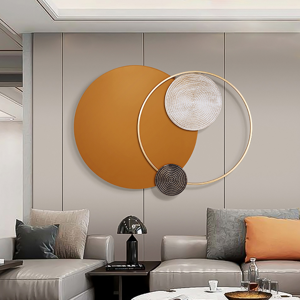 Modern Big Metal Geometric Circles Wall Decor Unique Home Living Room Hanging Wall Art 