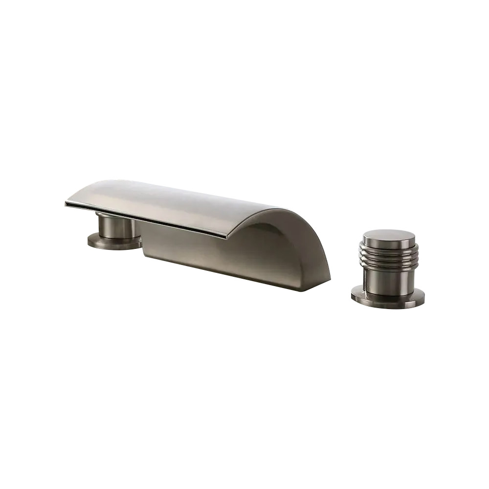 Victoria Classic Waterfall LED Double Handle Roman Tub Filler Faucet Brushed Nickel