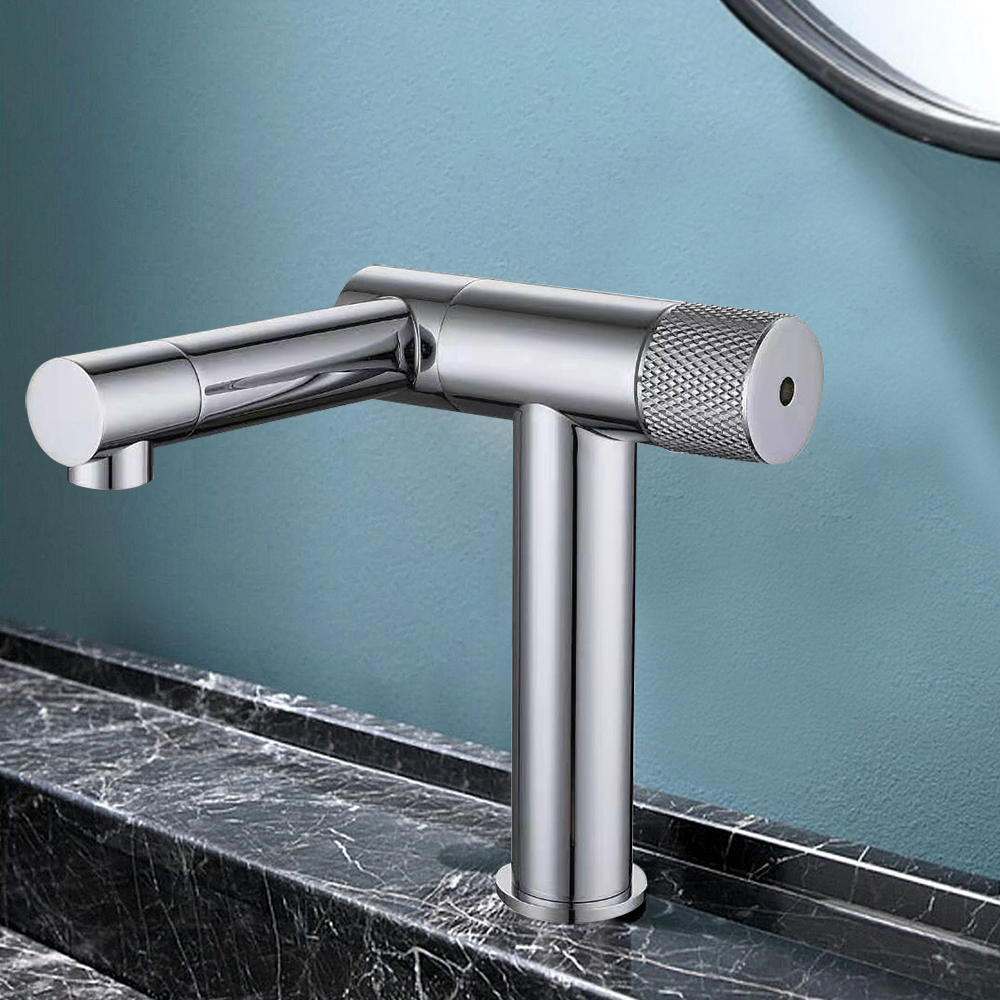 Chrome Single Hole Bathroom Sink Faucet Solid Brass Swirling in US