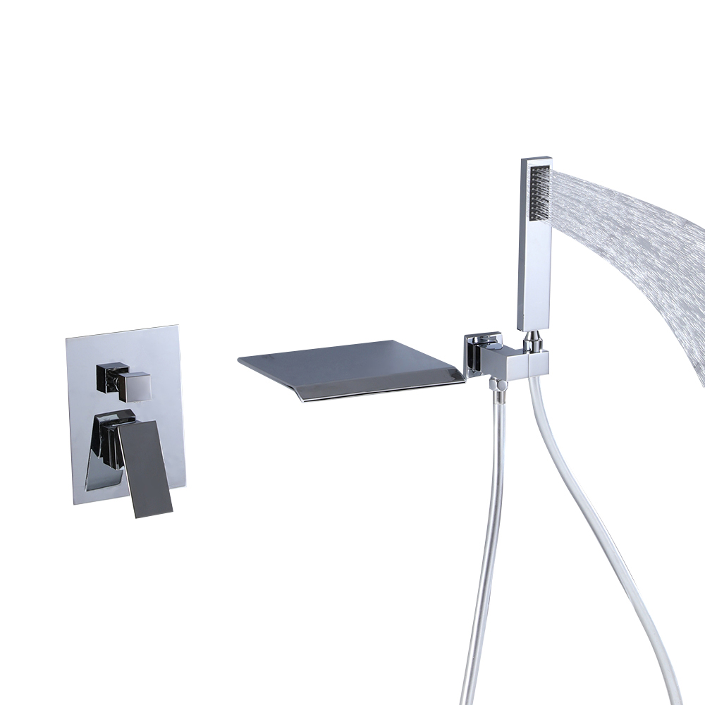 Solid Brass Single Handle Wall Mount Tub Faucet in Polished Chrome
