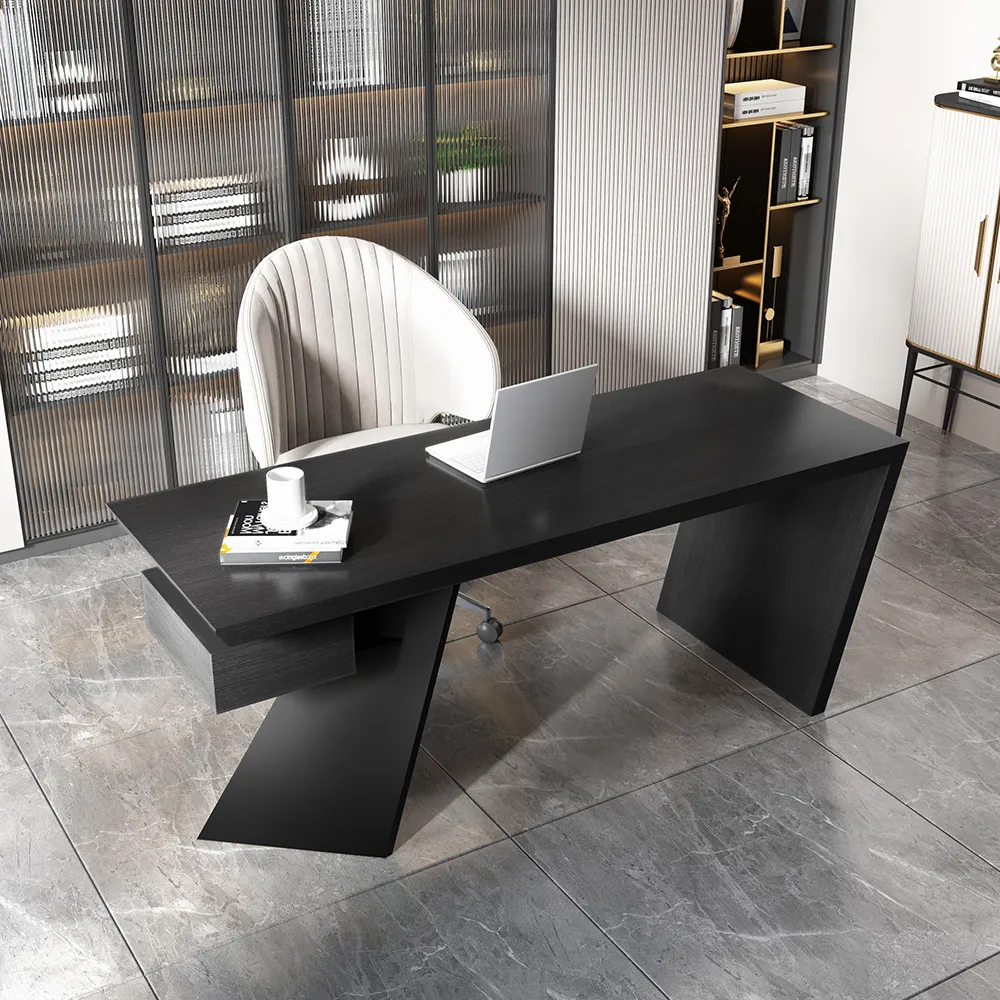 Cabstract Modern Black Office Desk Writing Desk with Drawer Computer Desk ( 71")