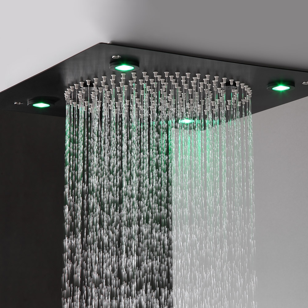 Sistema de Ducha De Lluvia Montado en Techo con LED Ducha de Mano Chorro Corporal