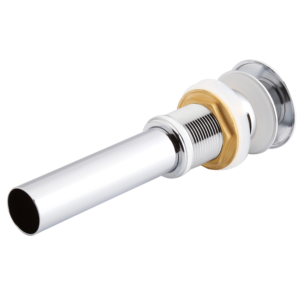 Modern Polished Chrome Solid Brass Pop Up Drain for Bathroom Sinks with Overflow