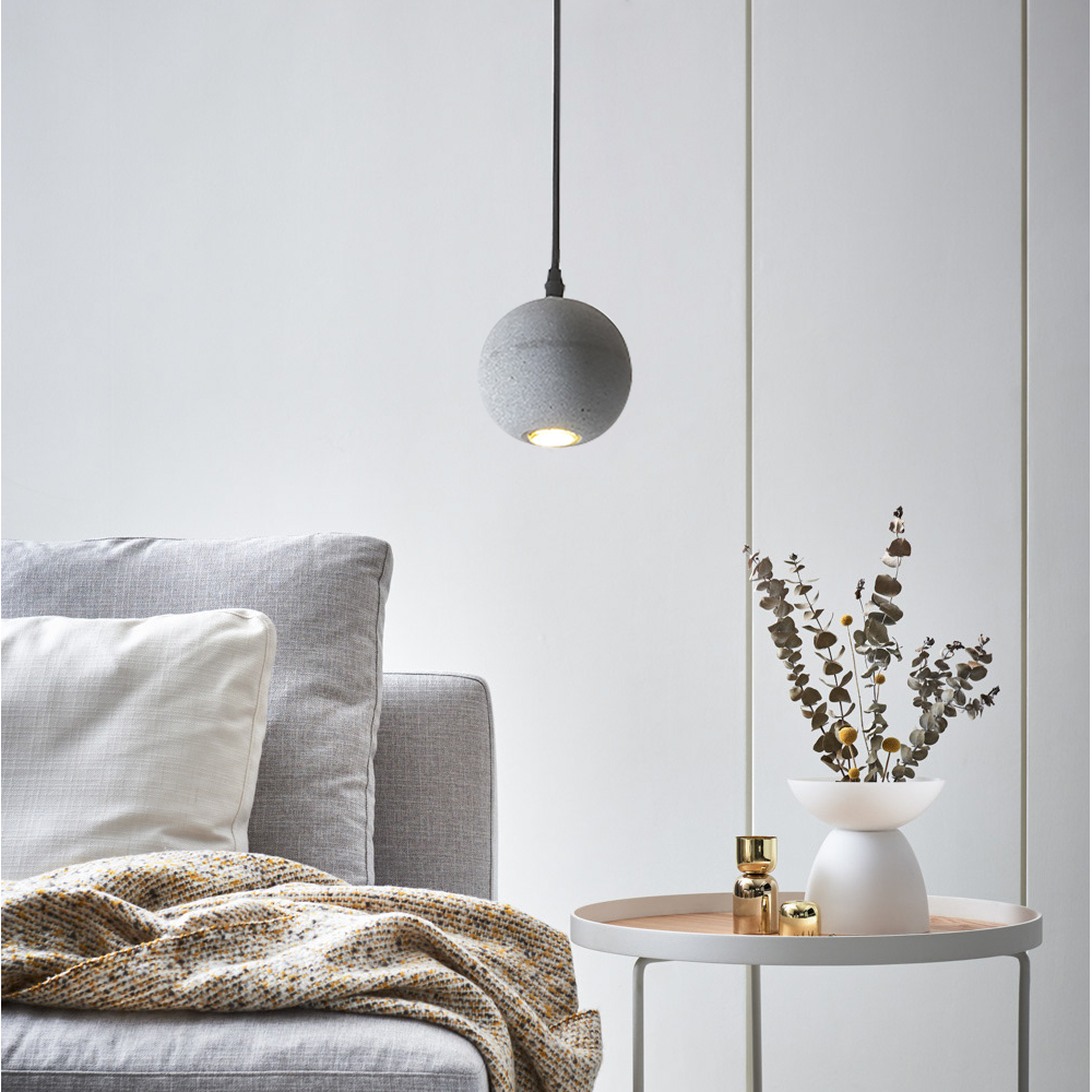 Suspension Moon Cement gris ensemble de 6