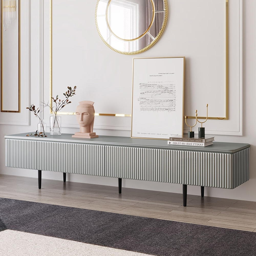 Modern 70.9" Tv Stand With Drawers Line Media Console With Black Metal Legs in US