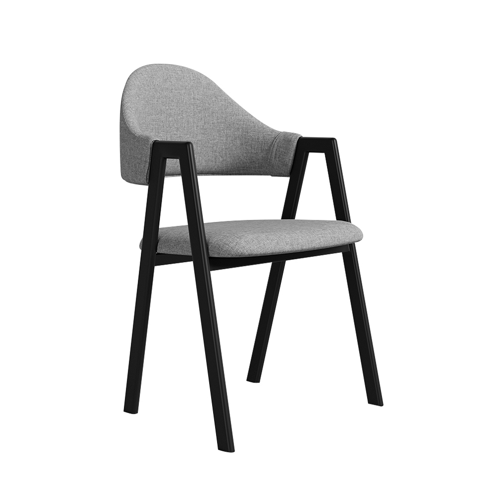 Quantité:4 Pièces | Tissu & Couleur:Lin Gris Lin | Finition Des Pieds:Noir