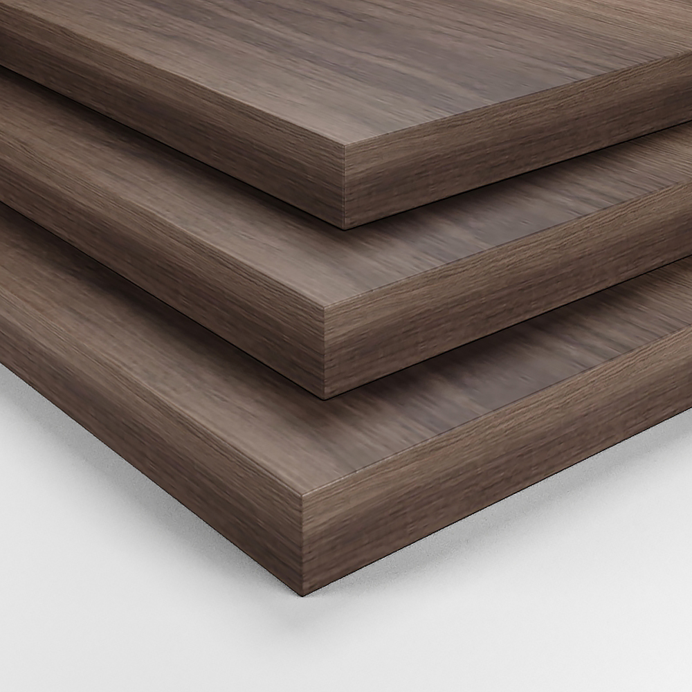 Ultic Modern & Minimalist Book Shelf with 3 Shelves & 2 Drawers in Walnut