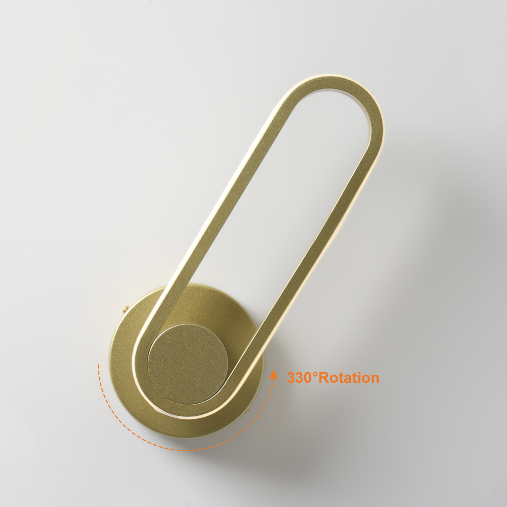 Modern Gold LED Rotated Indoor Wall Sconce