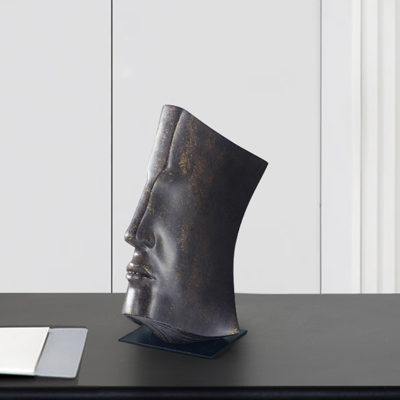 PostModern Abstract Resin Person Sculpture Home Decorative Figurine Desk Decor Black