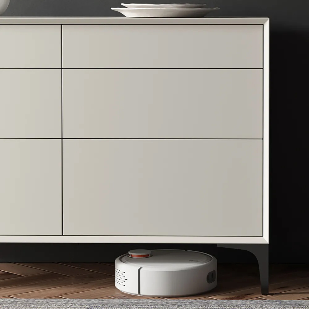 47.2" Minimalist Off White Dresser Accent 6-Drawer Cabinet