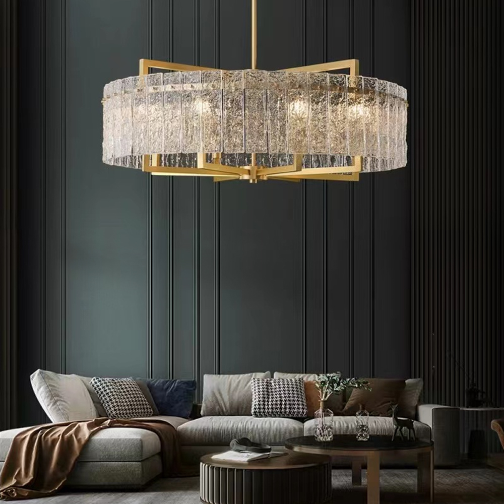 Jewell Modern Brass Drum Chandelier 8-light With Adjustable Hanging Rod in US