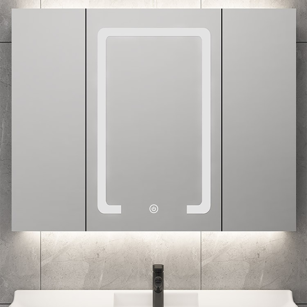 32" Modern Wall-mounted LED Lighted Bathroom Medicine Cabinet Vanity Mirror with Storage
