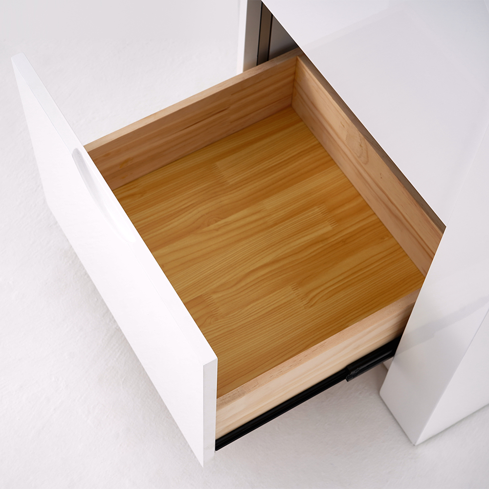 Chicent White L-shaped Modern Executive Desk with Ample Storage Right Hand Office Furniture (63'')