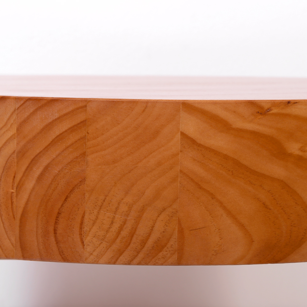 Rustic Round Coffee Table with Solid Wood Tabletop Metal Legs Living