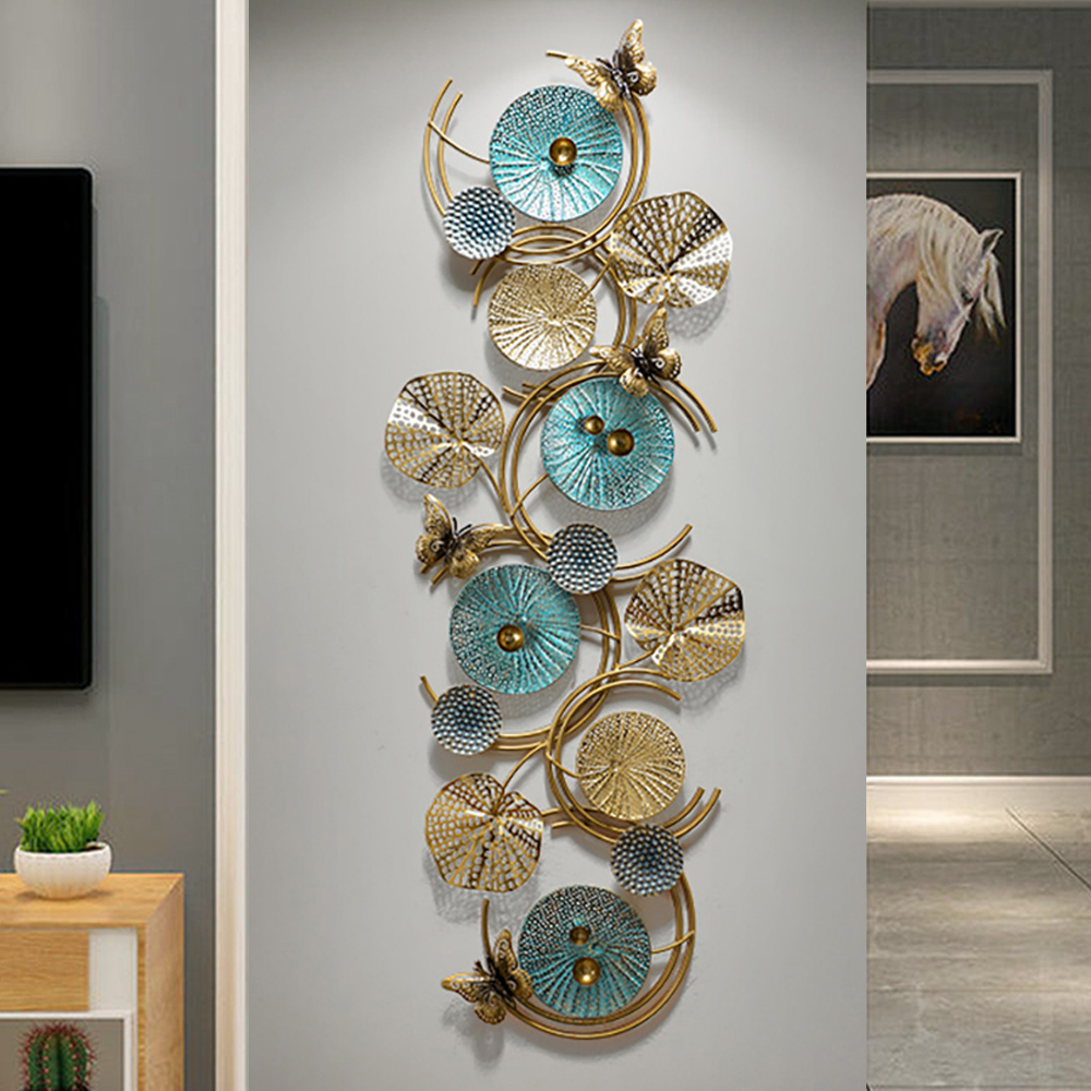 3D Lotus Leaves Wall Decor Home Luxury Metal Wall Art