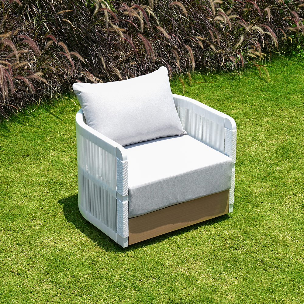 Black&Gray Handwoven PE Outdoor Swivel Chair Sofa 360 Degree Rotatable Coastal Patio Armchair
