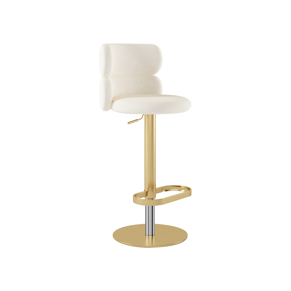 Quantité:1 Pièce | Tissu & Couleur:Velours Blanc Chaud | Finition Des Pieds:Or