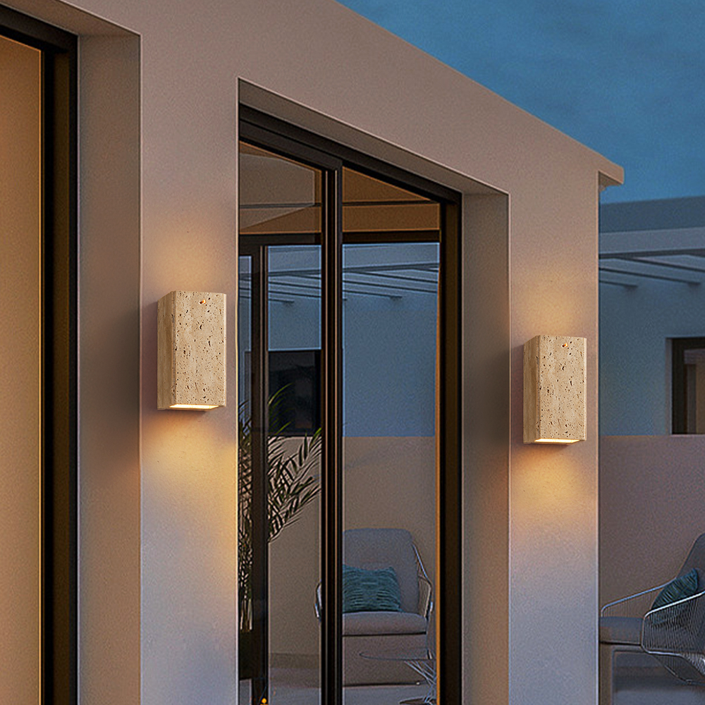 Travertine LED Outdoor Wall Lighting Modern Waterproof IP65 Outside Wall Sconce