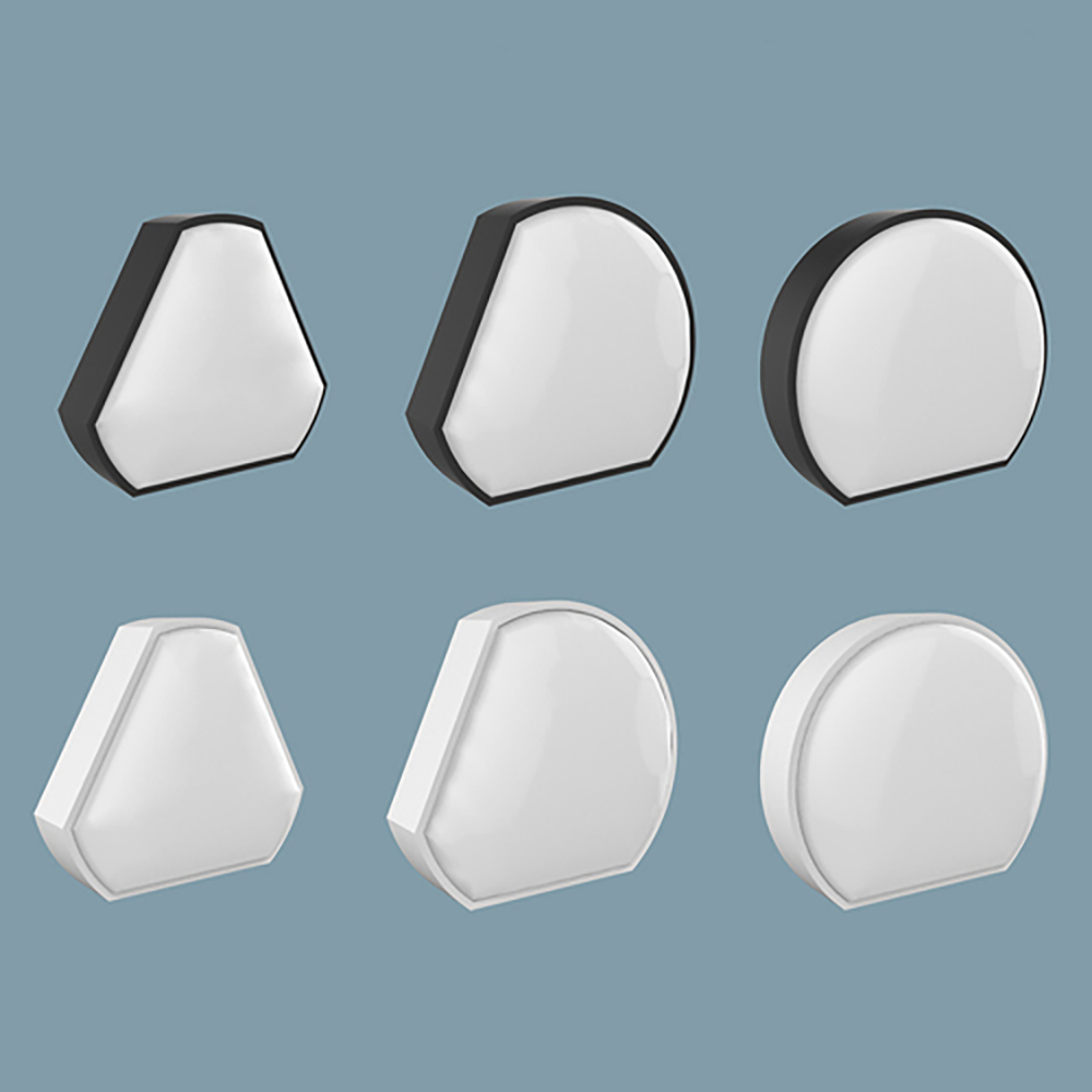 Modern Triangle Led Warm Light Acrylic Flush Mount Ceiling Light in Black White in US