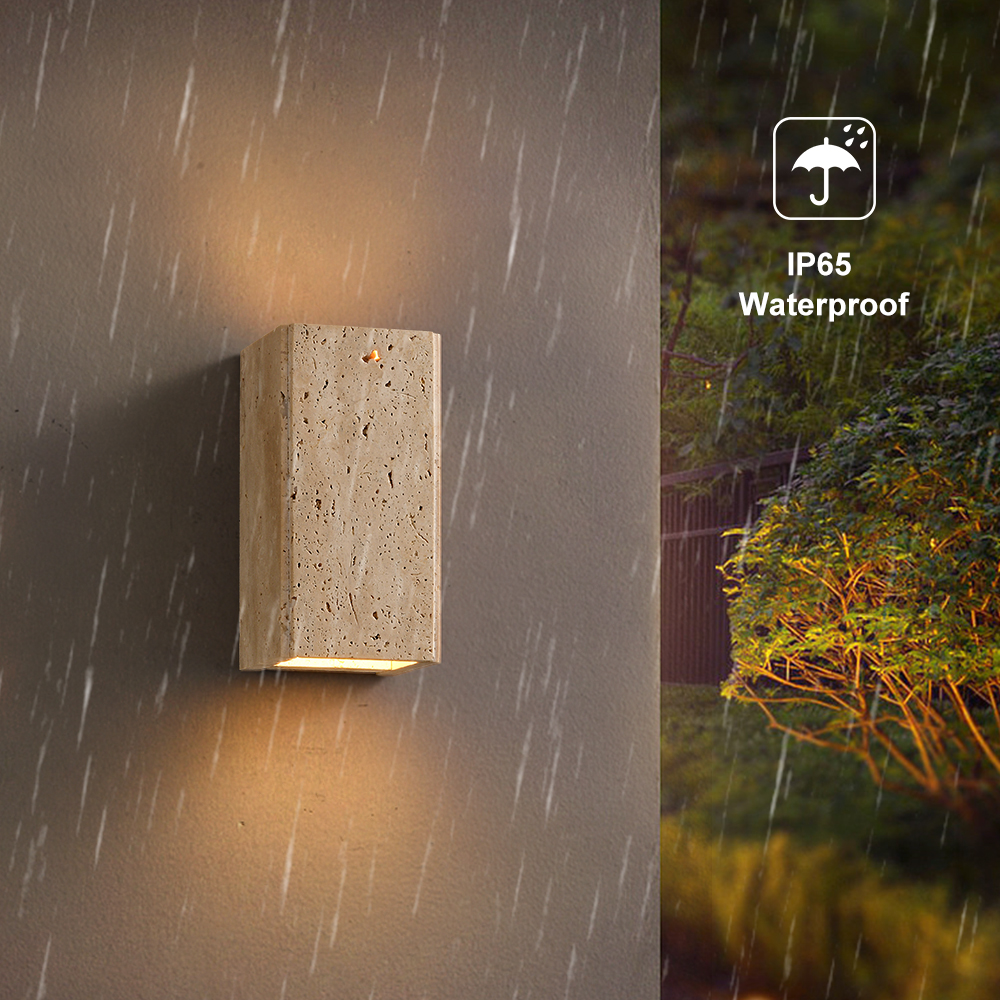 Travertine LED Outdoor Wall Lighting Modern Waterproof IP65 Outside Wall Sconce