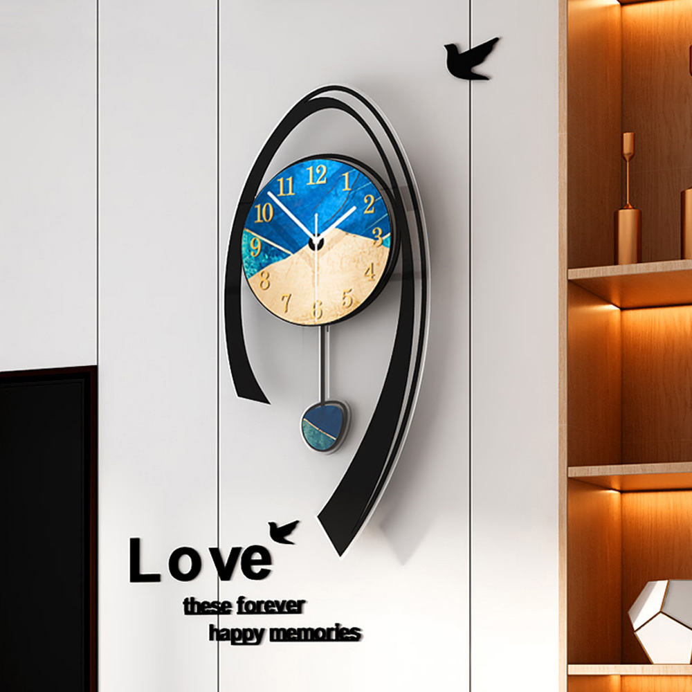 24.8" Multi-Color Modern Acrylic Wall Clock Decor Home Hanging Art Living Room Bedroom