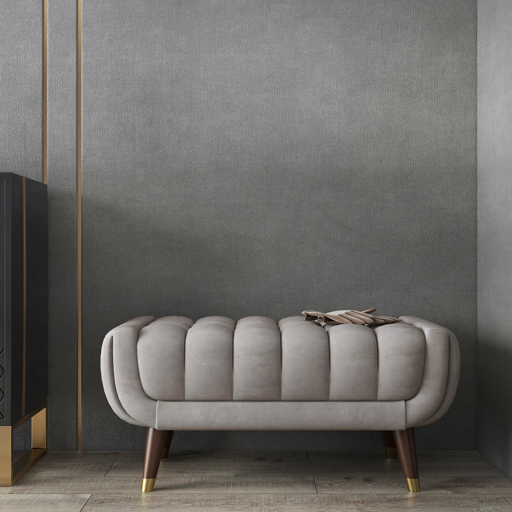 Enoak Modern Entryway Bench Gray Velvet Upholstered Ottoman Bench for End of Bed