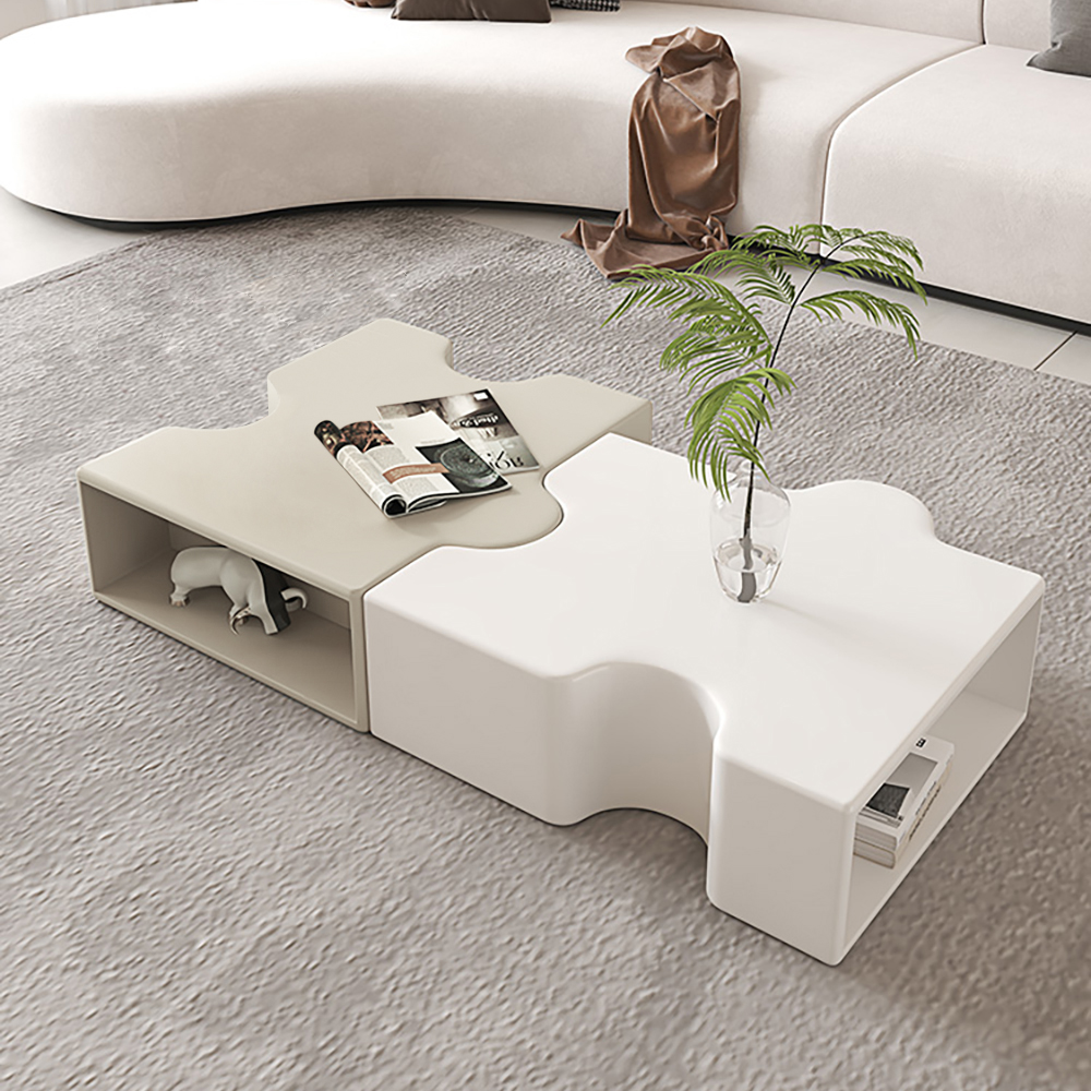 Modern Abstract Modular Coffee Table 2 Piece Puzzle Shape in US