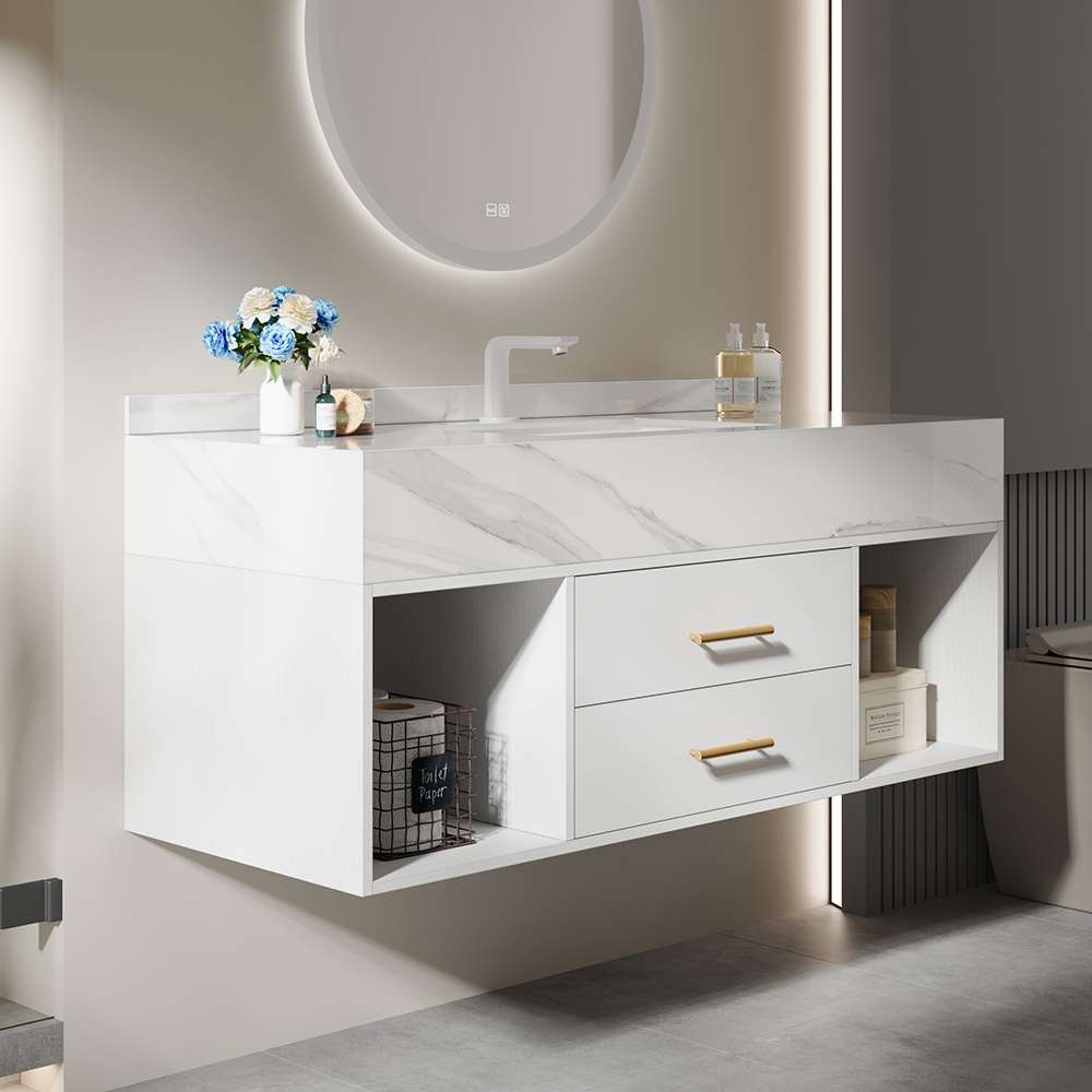 1000mm Floating Bathroom Vanity & Automatic Toilet One-Piece Smart Toilet Wall Outlet